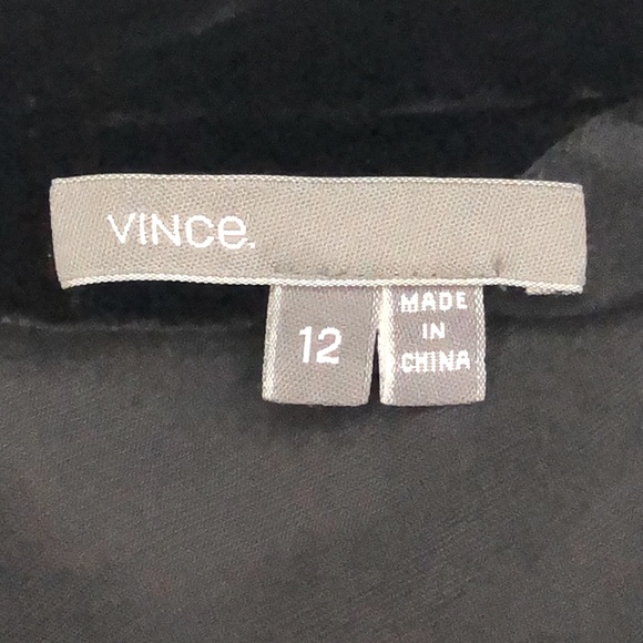 Vince. Silk Blend Black Velvet Cowl Neck Sleeveless Blouse - Picture 5 of 8